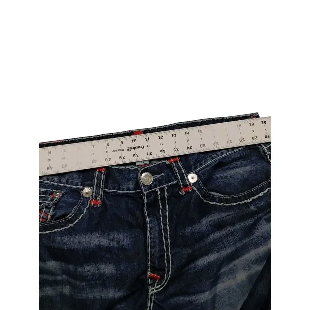 True Religion Slim Embroidered Boot Cut Stich Red Size 40x33